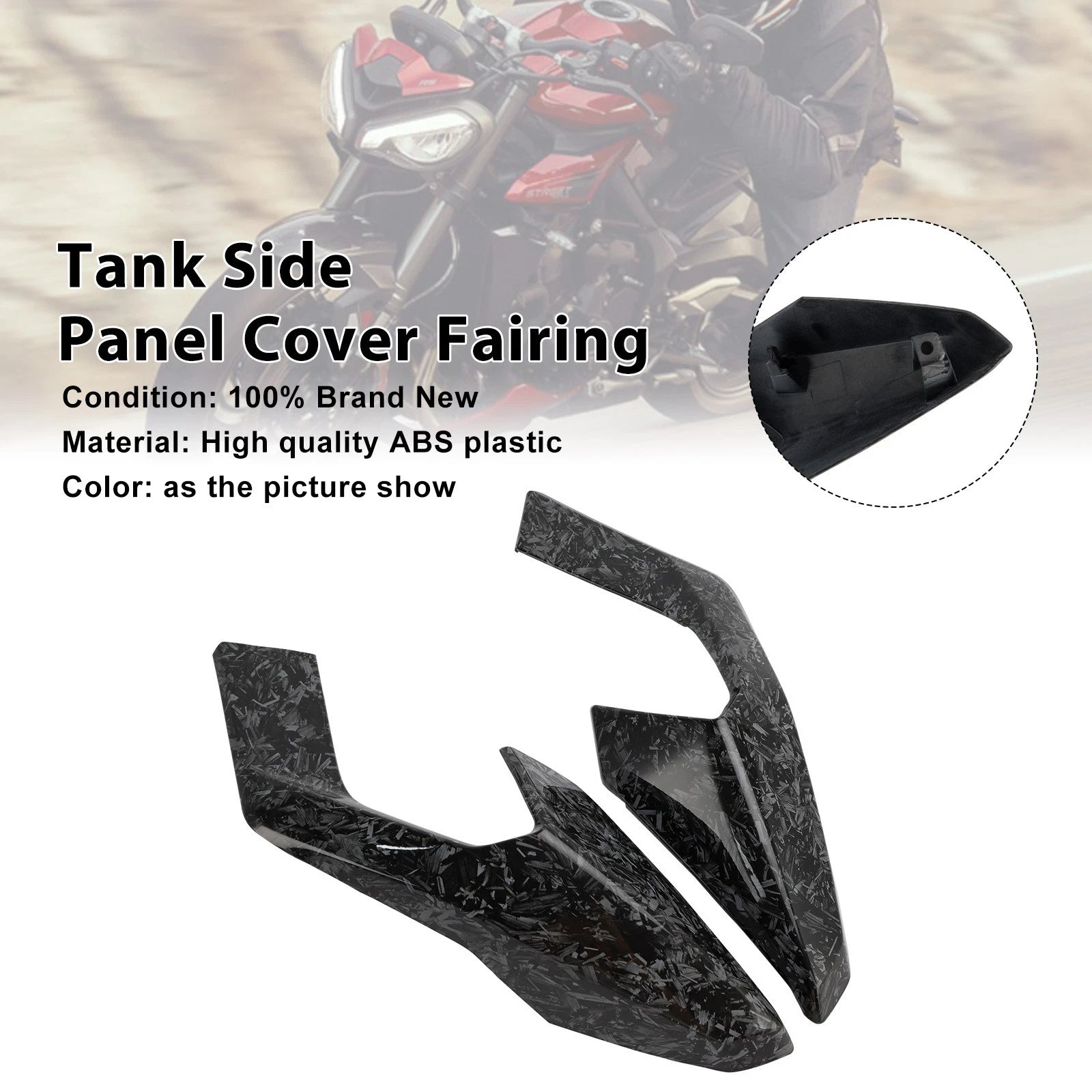 Tank Side Cover Panel Fairing for Street Triple 765 R/RS (2023–2025) Black