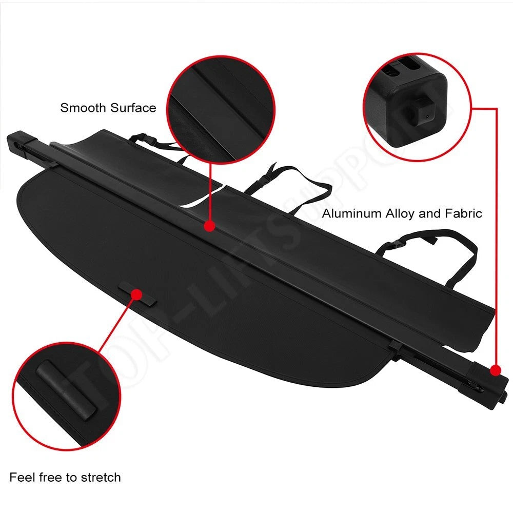 Retractable Rear Cargo Security Trunk Cover for Jeep Cherokee (2014–2018)
