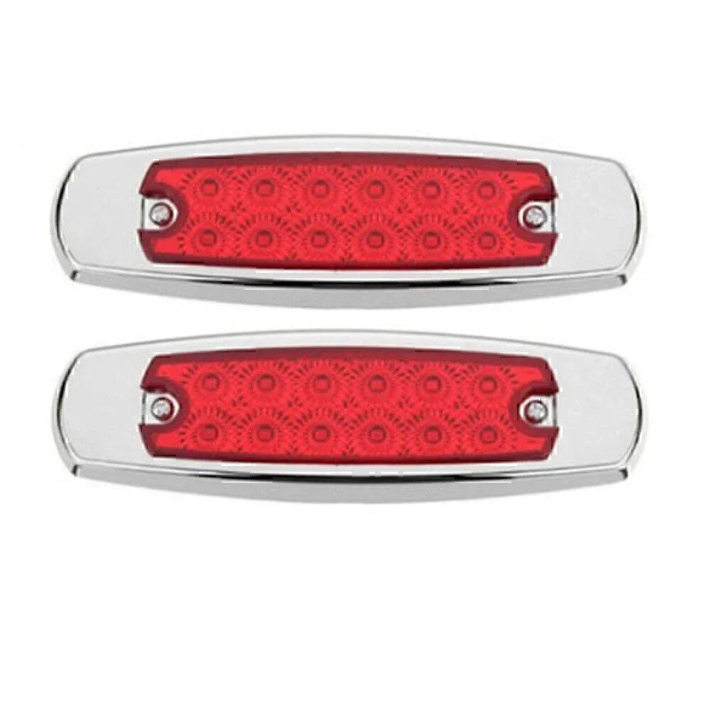 Red 12 LED Sealed Side Marker Clearance Lights for Trailer
