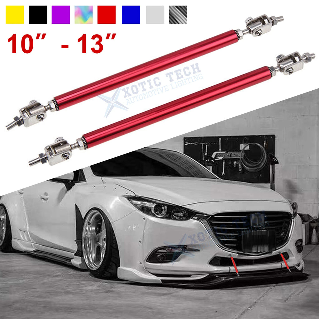 Bumper Lip Splitter Strut Rods Support Bars Universal Fit (10–13 in)