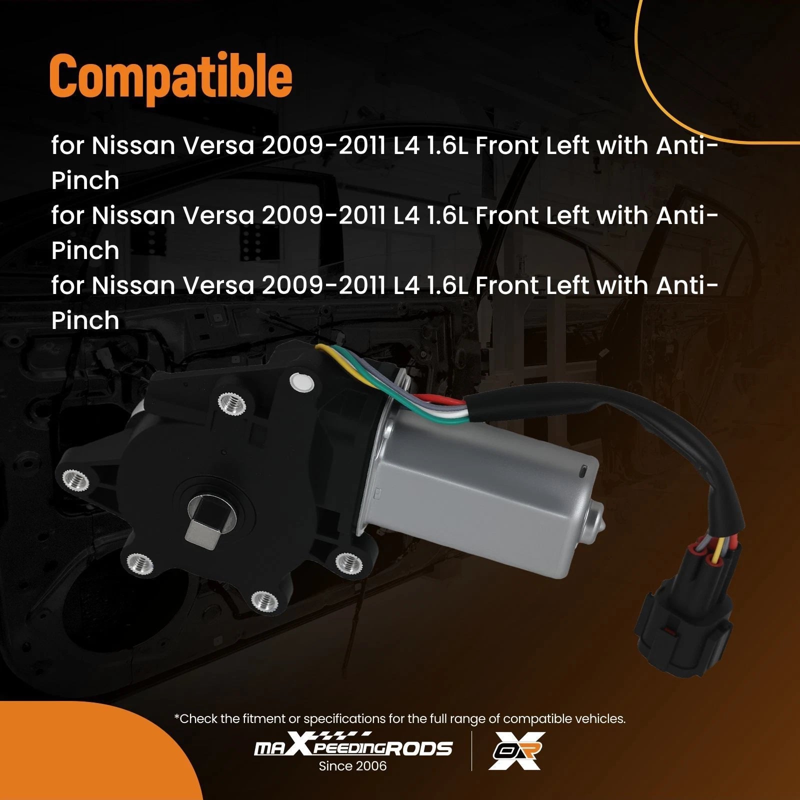 Front Left Power Window for Nissan Versa (2009–2011) 742-498 80731ED00A
