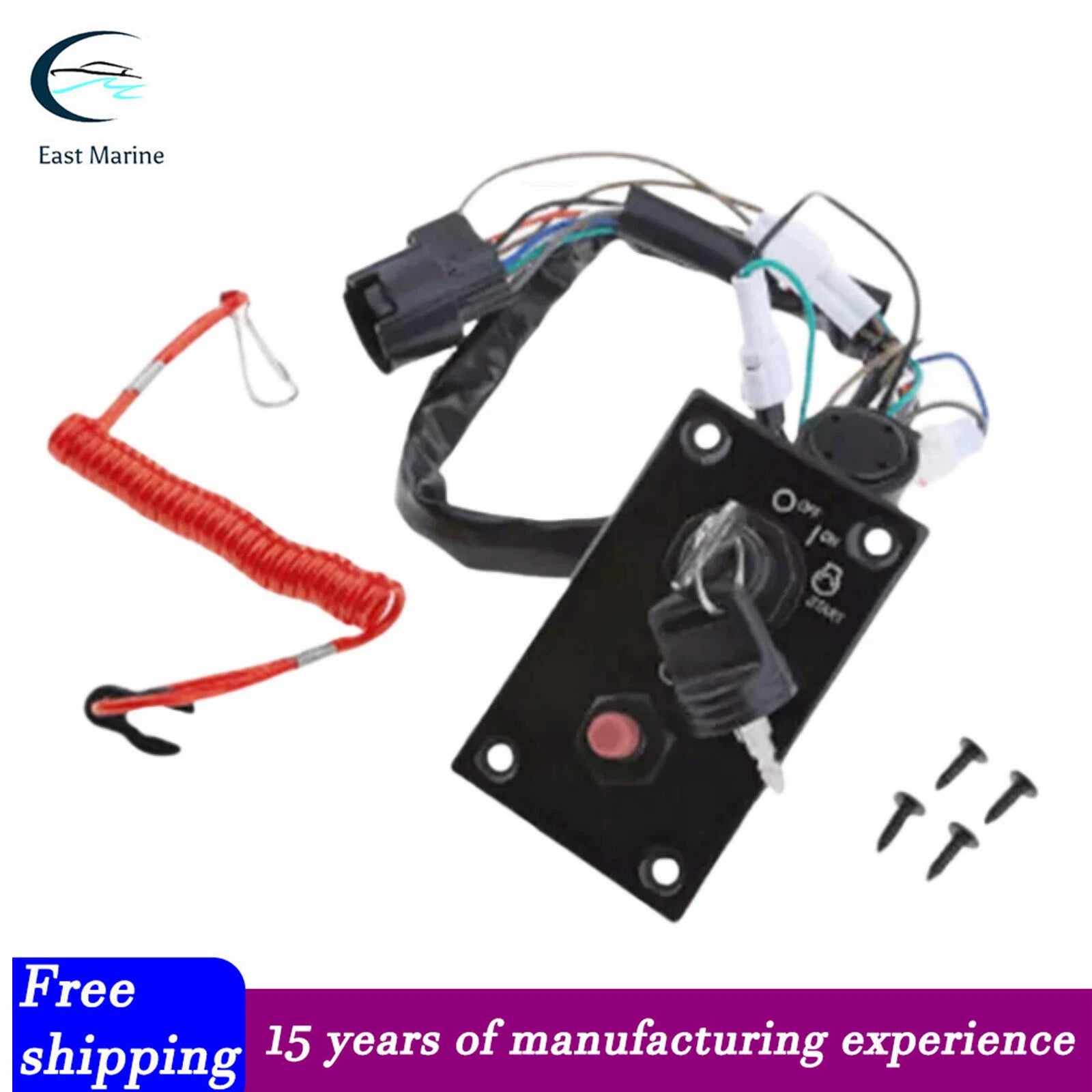 Ignition Switch Panel with Key 37100-96J24 for Outboard