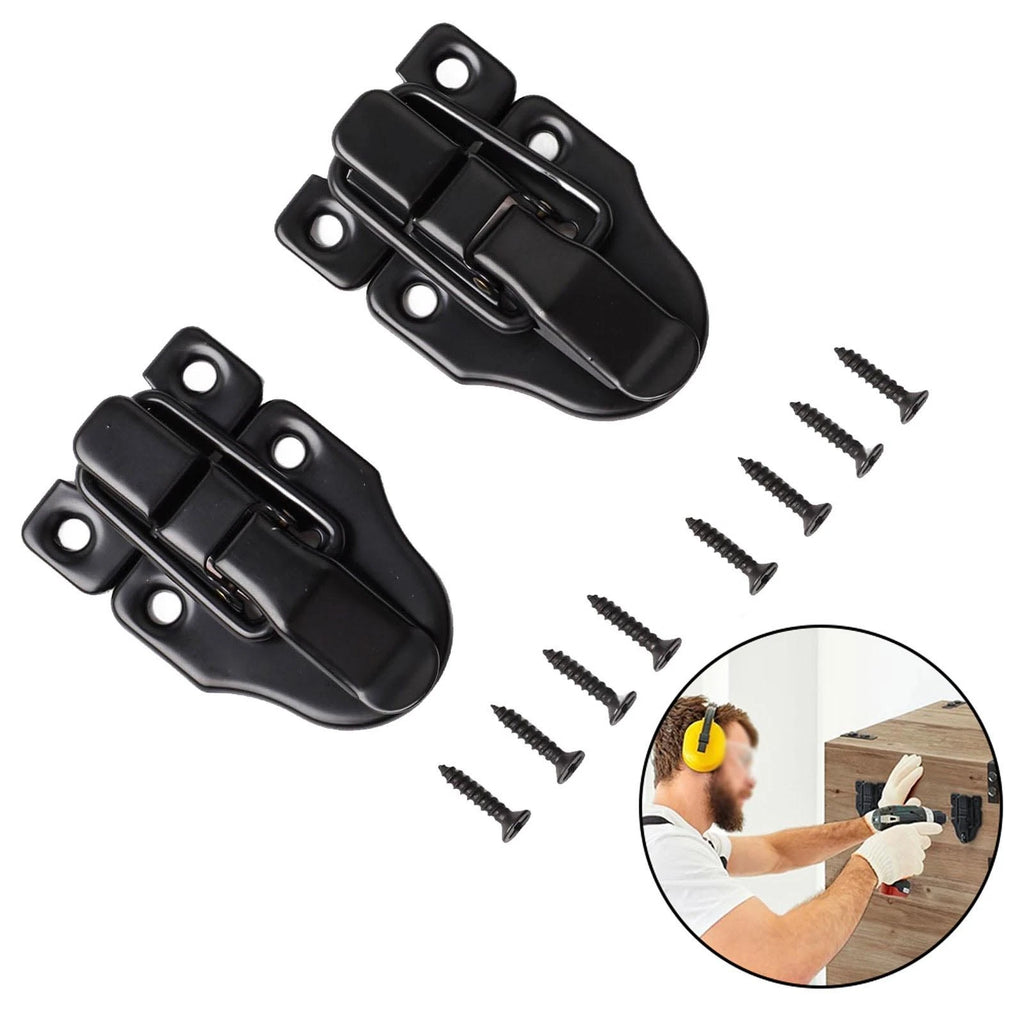 2 Pack Duckbill Latches for Tool Boxes (Sturdy Iron, Hardened Screws)