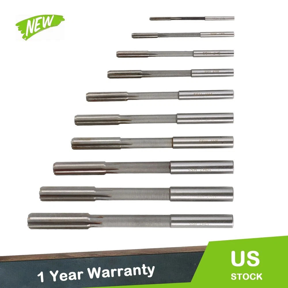 10Pcs HSS Reamer Set for Milling (3-12mm)