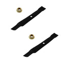 2 Deck Blades w/Lock Nut for John Deere D105 D110 D120 D125 D130 (42")