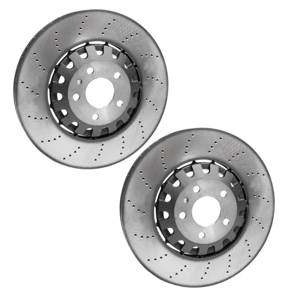 2X Front 375mm Drilled Brake Disc Rotors for Audi RS5 (2013–2015)