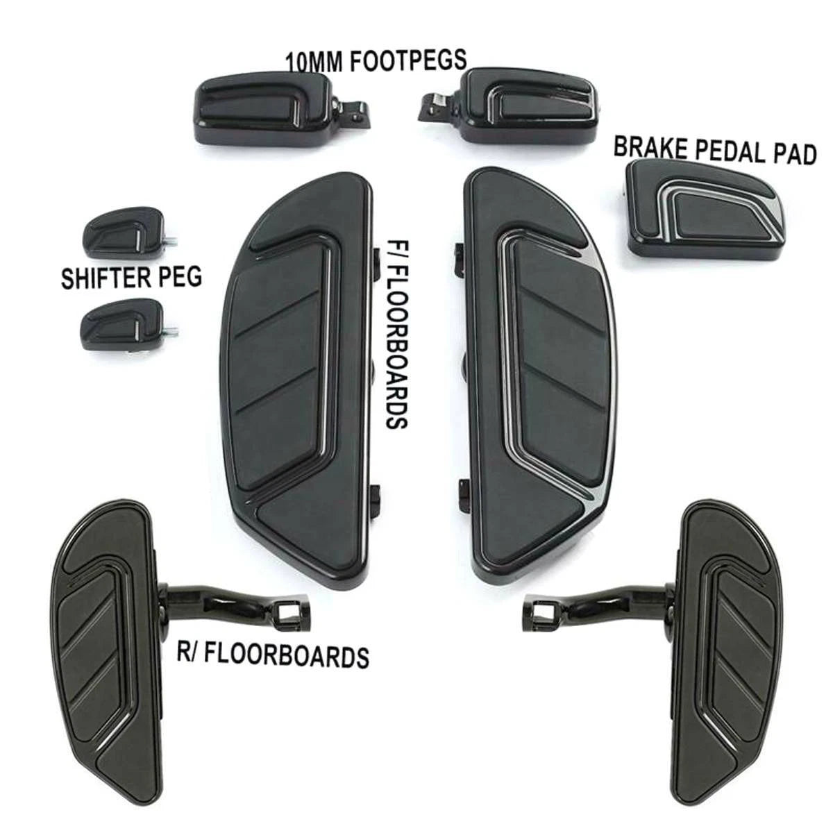 Footboards, Brake Pedal & Shifter Pegs for Harley Touring (1993–2025)