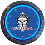Wall Mount Neon Clock Sign Light Up Blue for Shelby Cobra (1965–1965)