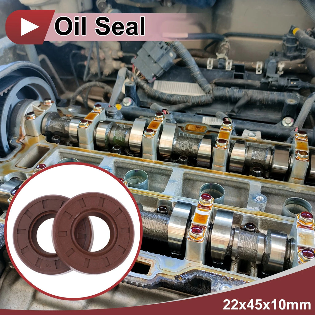 Set of 2 Oil Seal Rotary Shaft Seal FKM Rubber 22x45x10mm  