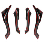 Set of 4 Interior Door Armrest Cover Trim for Acura TSX (2009–2014) Carbon Fiber Look