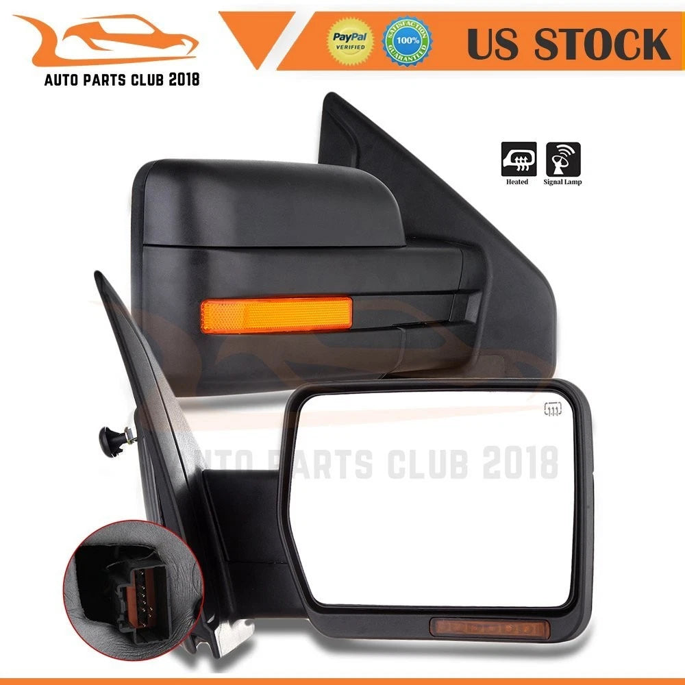 Pair Power Signal Heated Towing Mirrors for Ford F150 (2007–2014)