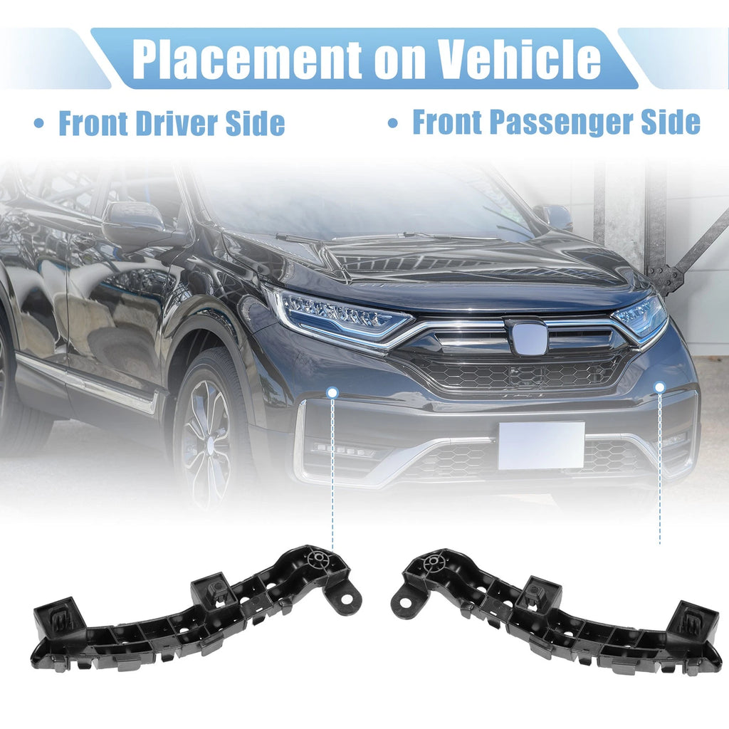 Pair of Front Bumper Bracket 71193-TLA-A01 for Honda CR-V (2017) Plastic Black