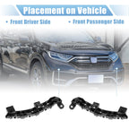 Pair of Front Bumper Bracket 71193-TLA-A01 for Honda CR-V (2017) Plastic Black