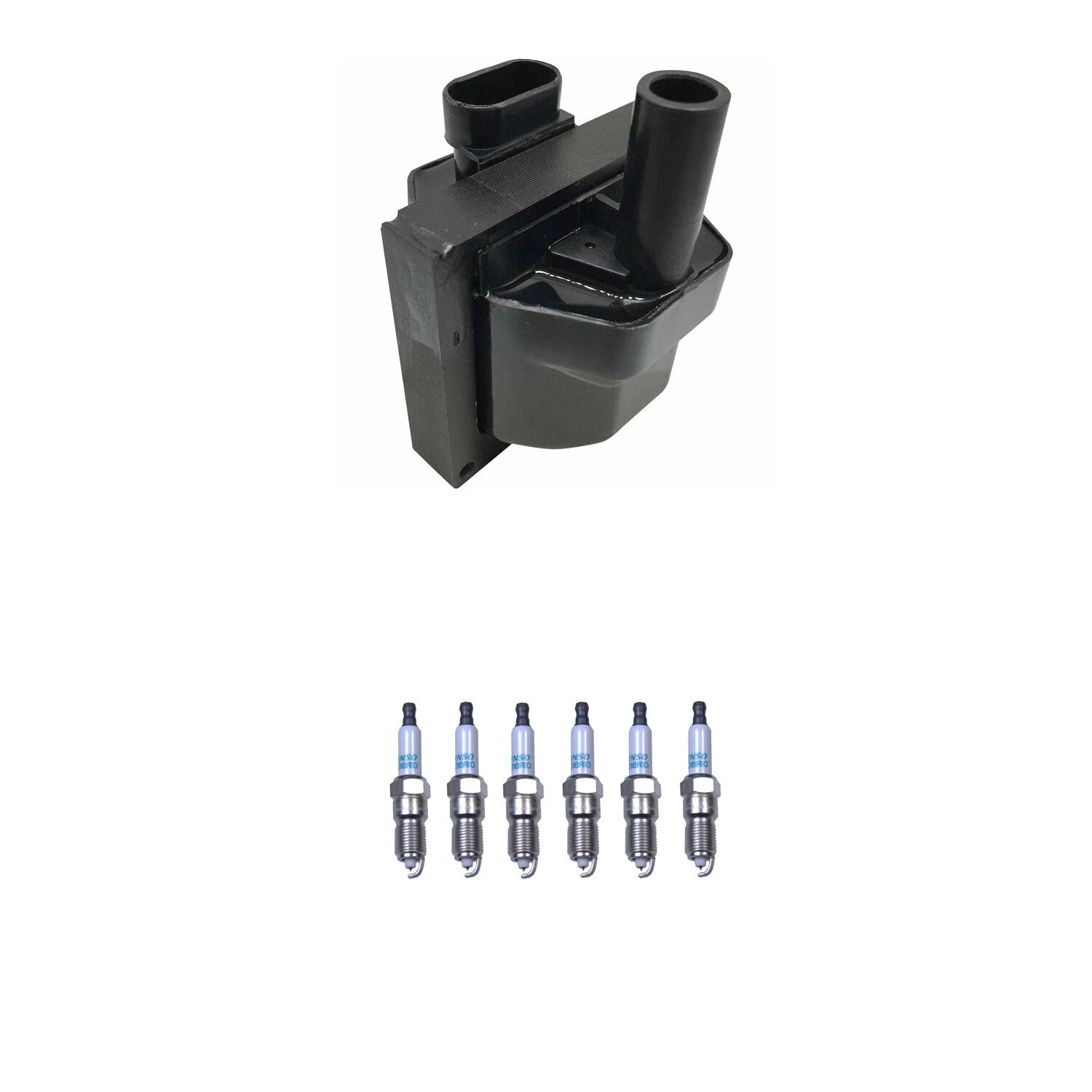 Set of 6 Hitachi Ignition Coils & Denso Iridium Spark Plugs for Sierra 1500 (1999–2006)