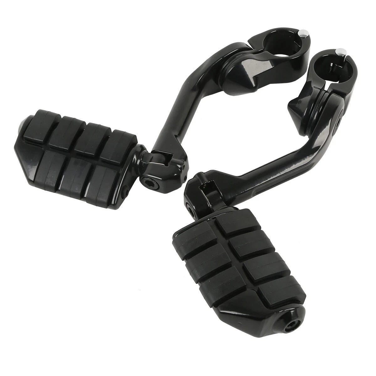 1-1/4" Black Highway Engine Guard Foot Pegs for Harley Touring