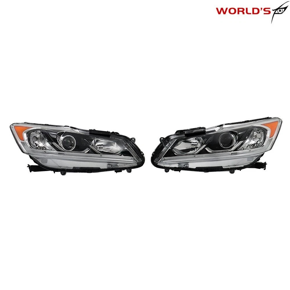 Set of 2 Halogen Headlights with LED DRL for Honda Accord (2016–2017)