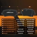 Set of 4 Ceramic Brake Pads for Dodge Durango, Grand Cherokee (2011–2018) D1455