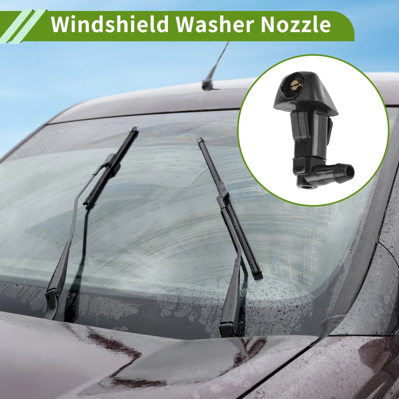 Set of 1 Windshield Washer Nozzle w/ Hose Connector for Honda (No.76810SDAA11)