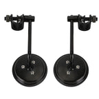 Clamp On 3" Round Black Mirrors for Cafe Racer Chopper Bobber