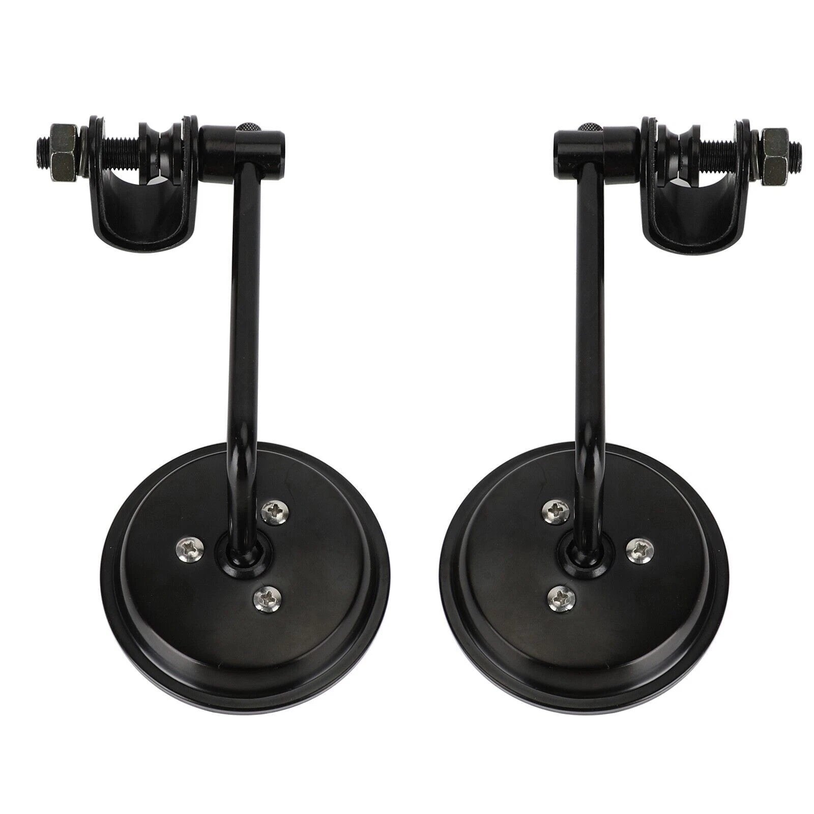 Clamp On 3" Round Black Mirrors for Cafe Racer Chopper Bobber