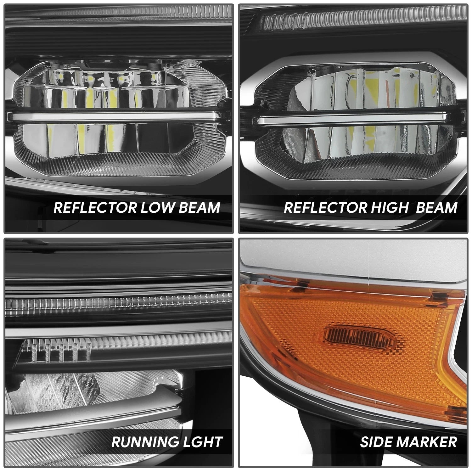 LED Headlight Assembly for Ford Explorer (2020–2024) - Right Side, Black Amber