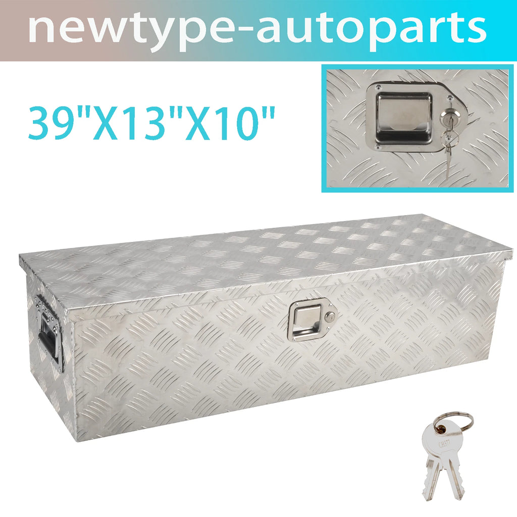 Chrome Aluminum Tool Box for Pickup Truck (39"x13"x10")