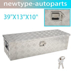 Chrome Aluminum Tool Box for Pickup Truck (39"x13"x10")