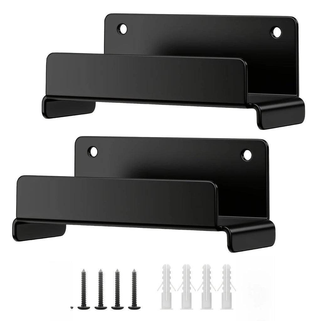 Set of 2 Black Heavy Duty Ladder Hooks for Garage Wall Organizer