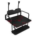 Rear Flip Seat Kit for Club Car Precedent (2004–Present) - Black Cushions