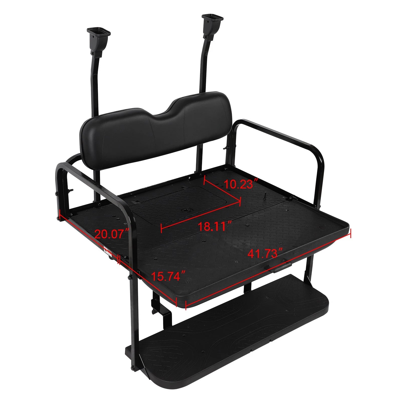 Rear Flip Seat Kit for Club Car Precedent (2004–Present) - Black Cushions