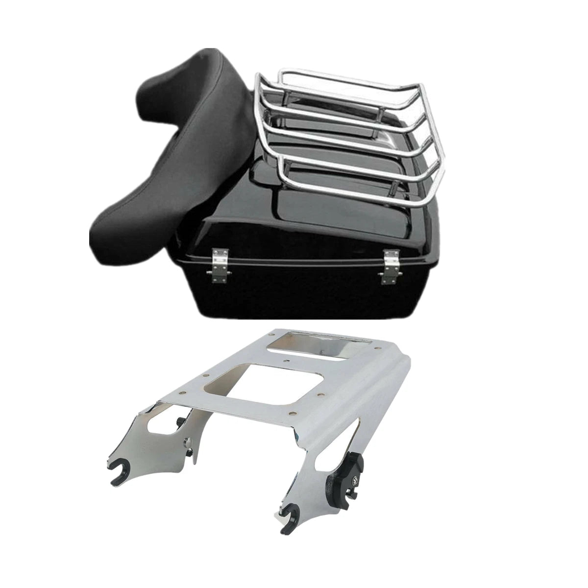 Chopped Trunk Backrest Pad Mount Rack for Harley Touring (2009–2013)