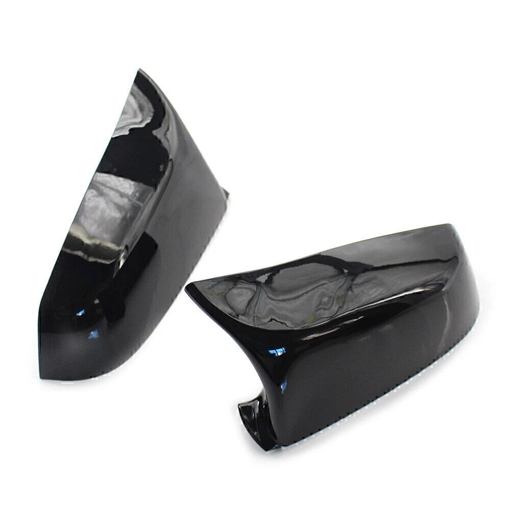2X Glossy Black Rear View Mirror Cover Trim for BMW 5 Series (E60, F10, F01, F02, E63)