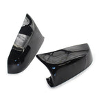 2X Glossy Black Rear View Mirror Cover Trim for BMW 5 Series (E60, F10, F01, F02, E63)