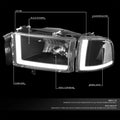 LED DRL Black Clear Side Headlight Lamps for Dodge Ram Truck (1994–2002)