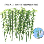 50Pcs Miniature Green Bamboo Trees for Scenery Decoration