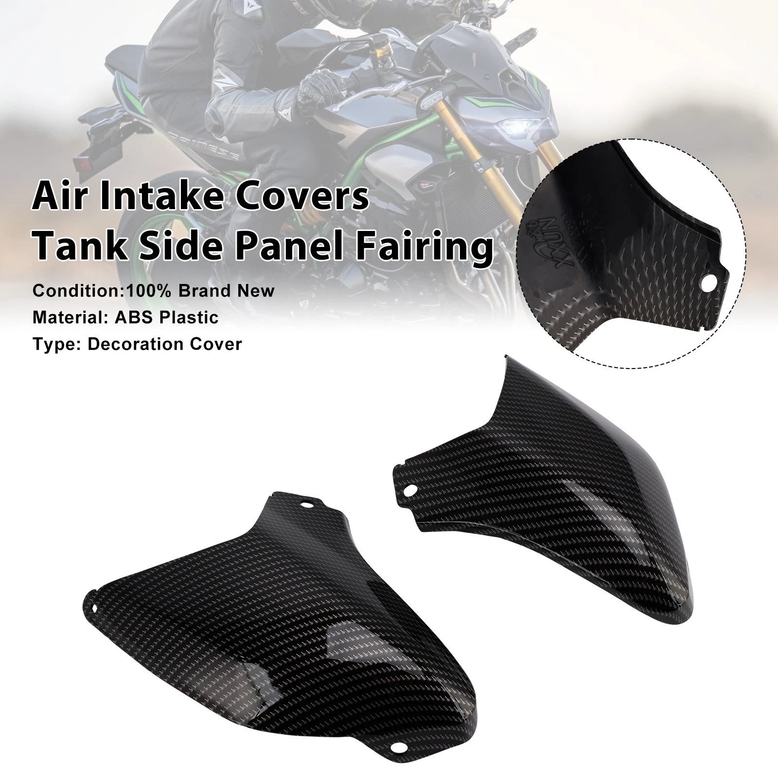 Air Intake Covers for Kawasaki Z900 (2025–2026) Carbon#28