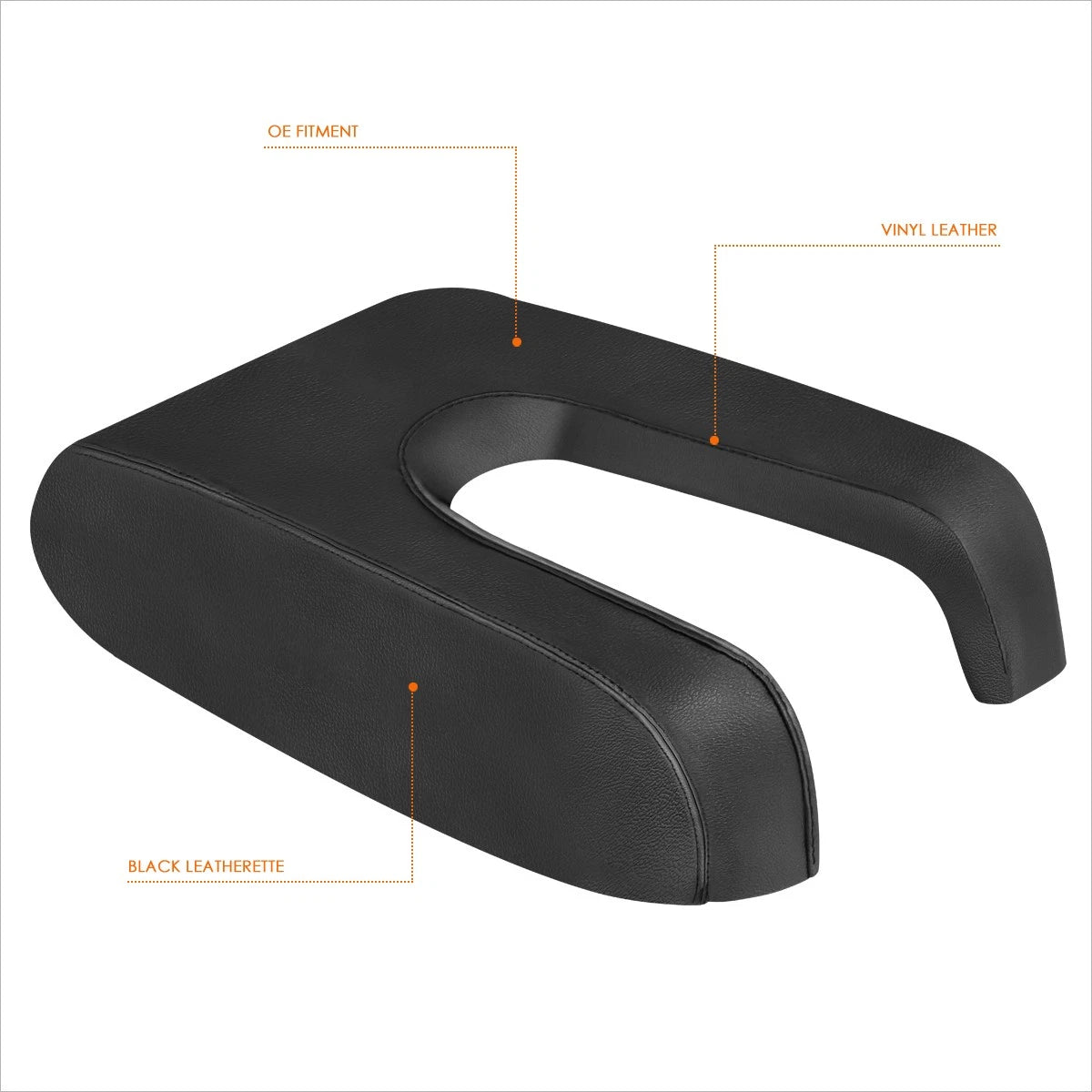 Vinyl Leather Front Center Console Lid Arm Rest Cover for Toyota Tundra (2014–2019)