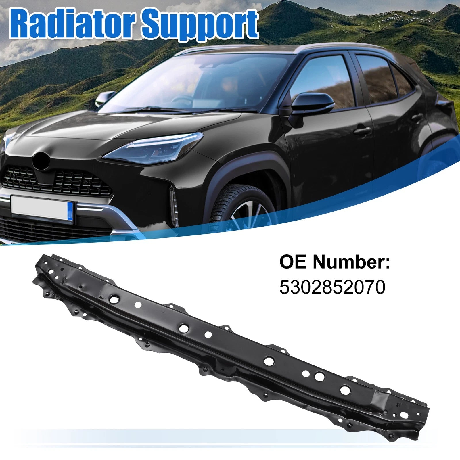 Lower Radiator Support Bracket for Toyota Yaris (2007–2014) No.5302852070 Black