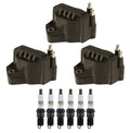 Set of 3 Ignition Coils & 6 Spark Plugs for Buick Chevy GMC 3.8