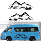 Stickers for RV Body Panel - Glossy Black Wood Design