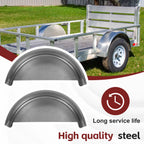 Set of 2 Single Axle Trailer Fenders for 14" 15" 16" Wheels