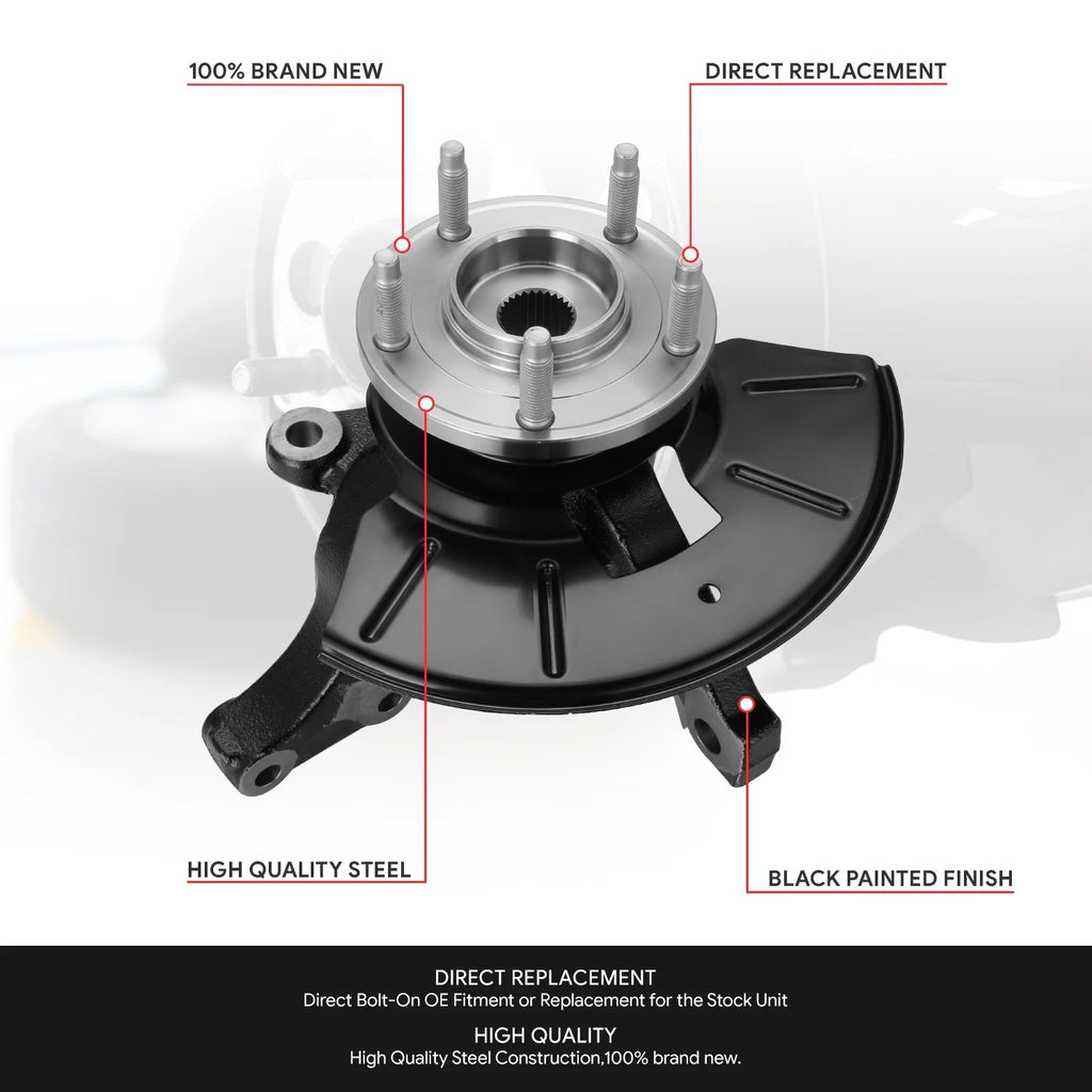 Front Right Side Knuckle & Wheel Hub Bearing for Ford Escape (2001–2012)