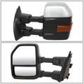 Pair of Manual Towing Mirrors for Ford Super Duty (2008–2016) w/LED Chrome
