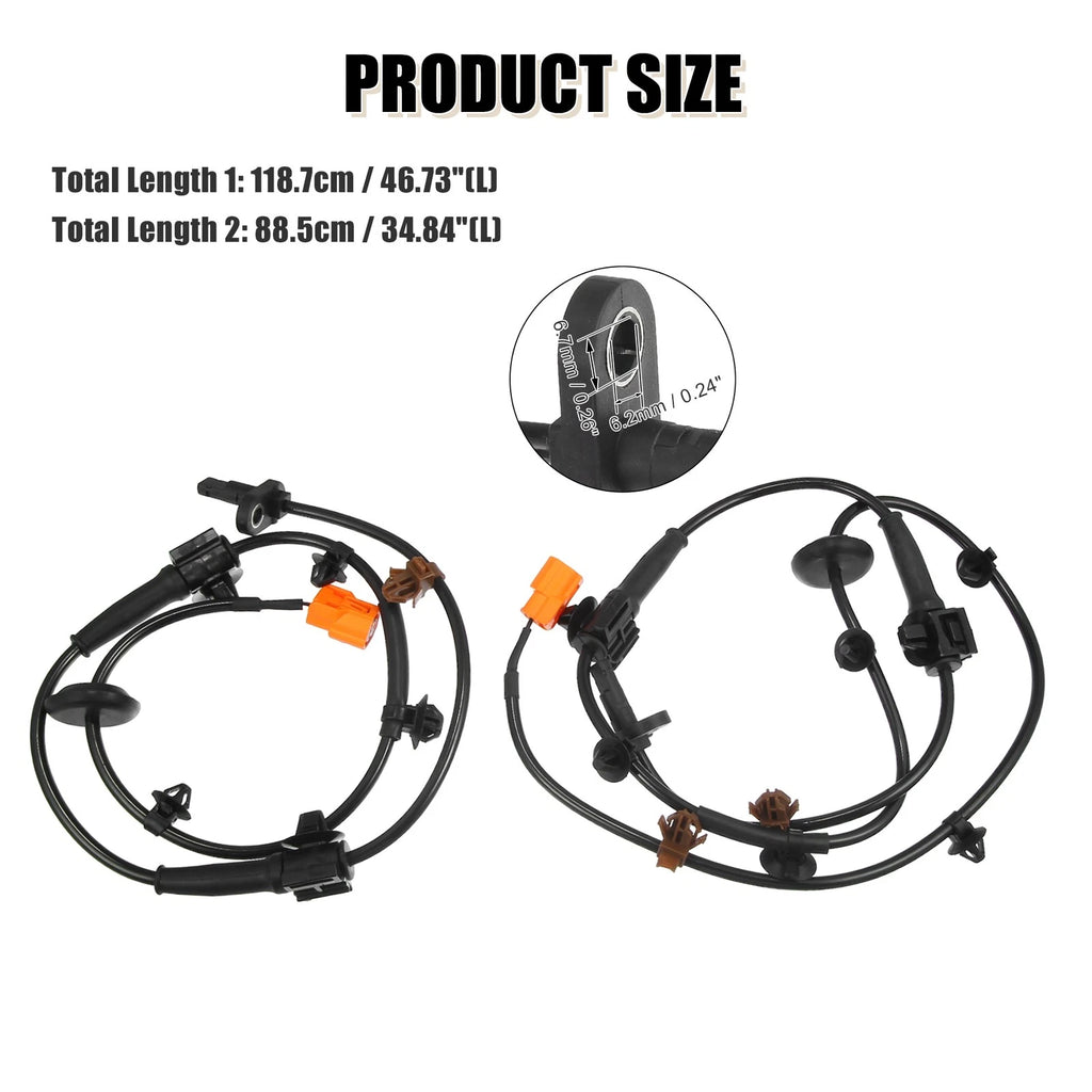 2pcs ABS Sensor No. 57450SLNA01/57455SLNA01 for Honda Fit (2007–2014)