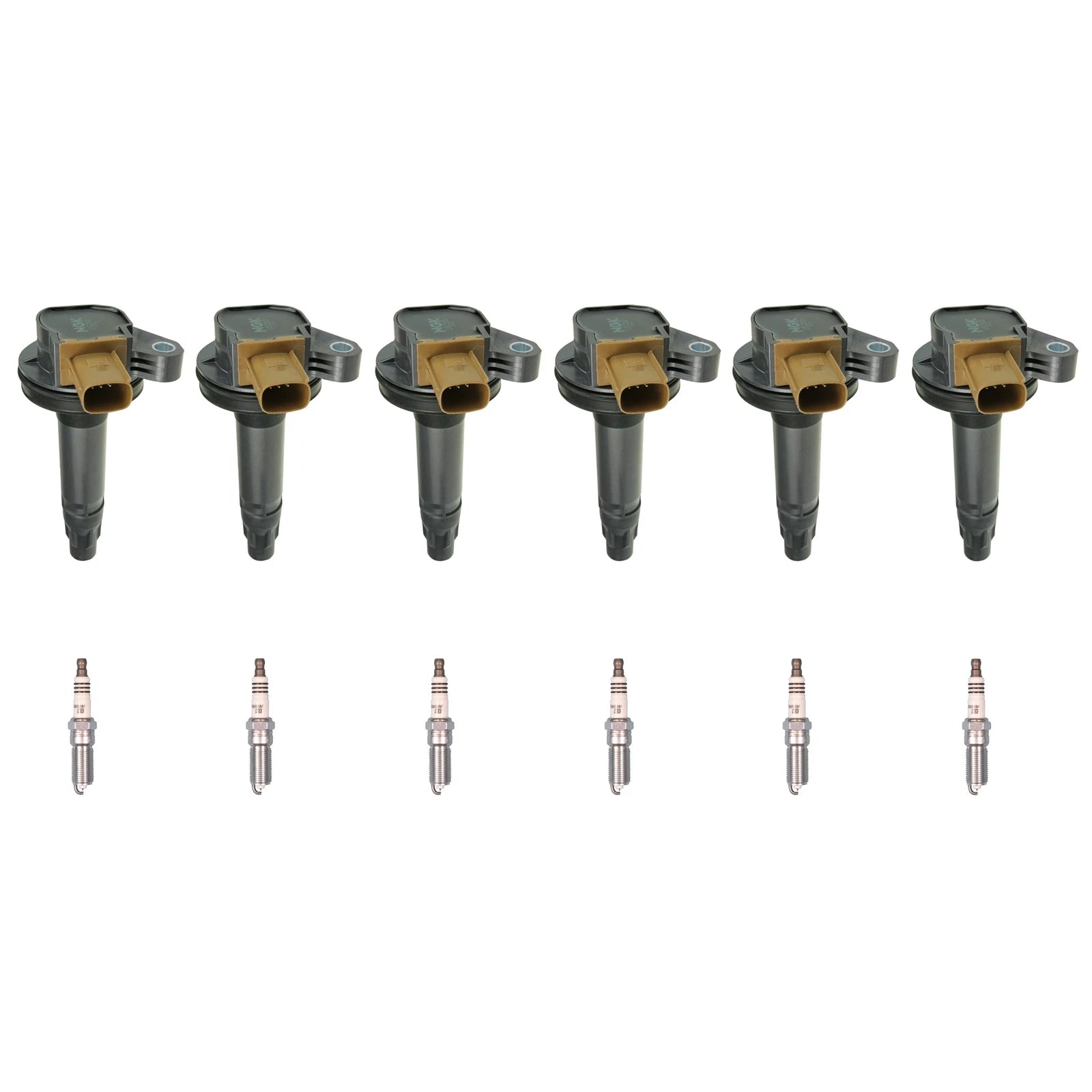 Set of 6 NGK Ignition Coils & Ruthenium HX Spark Plugs for Ford Lincoln (3.5L V6 Turbo)