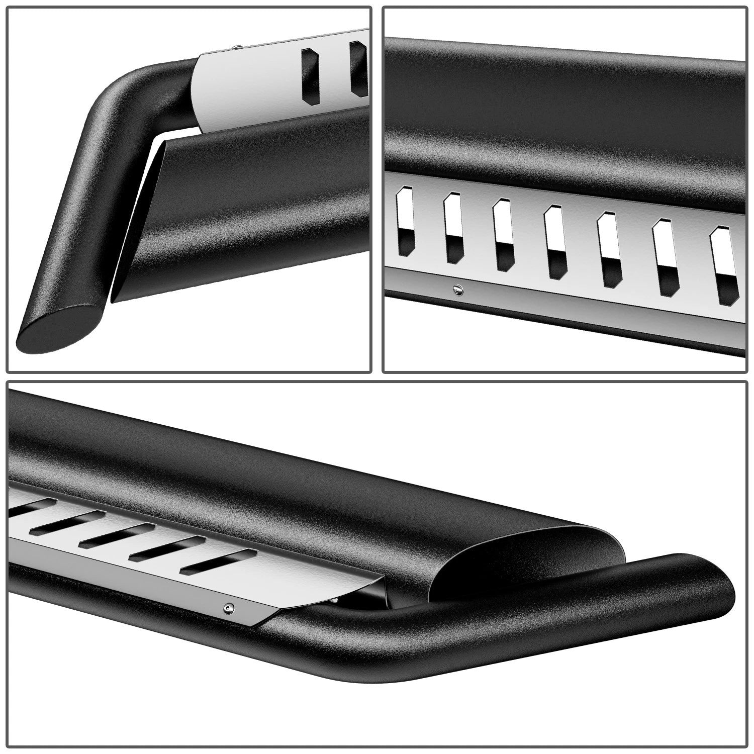 Nerf Bar Running Board for Jeep Wrangler JL (2018–2024) w/Silver Drop Step Plate