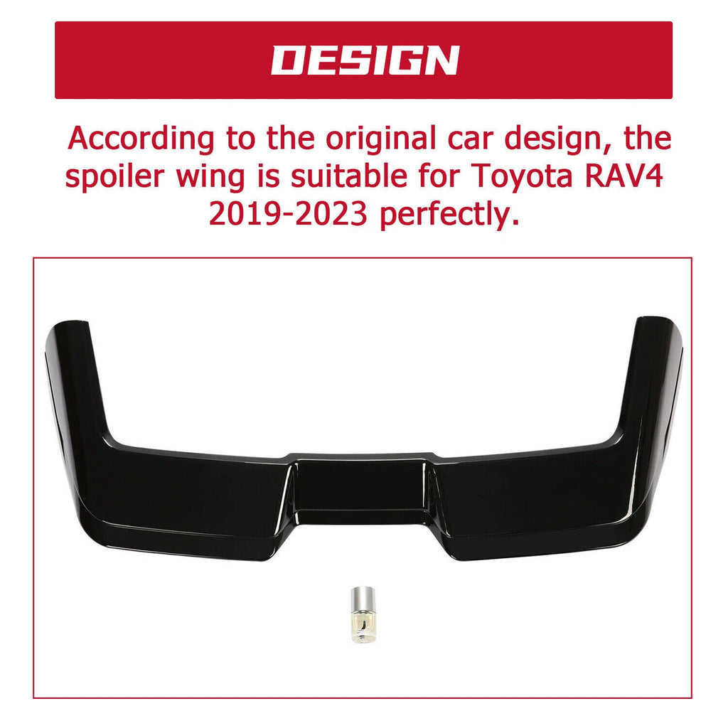 Rear Roof Spoiler for Toyota RAV4 (2019–2023) Glossy Black