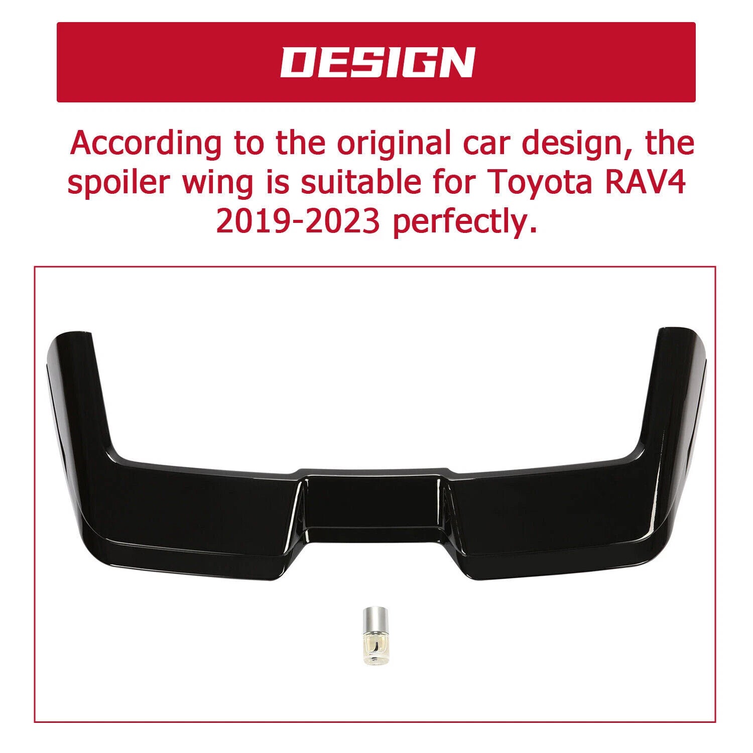Rear Roof Spoiler for Toyota RAV4 (2019–2023) Glossy Black