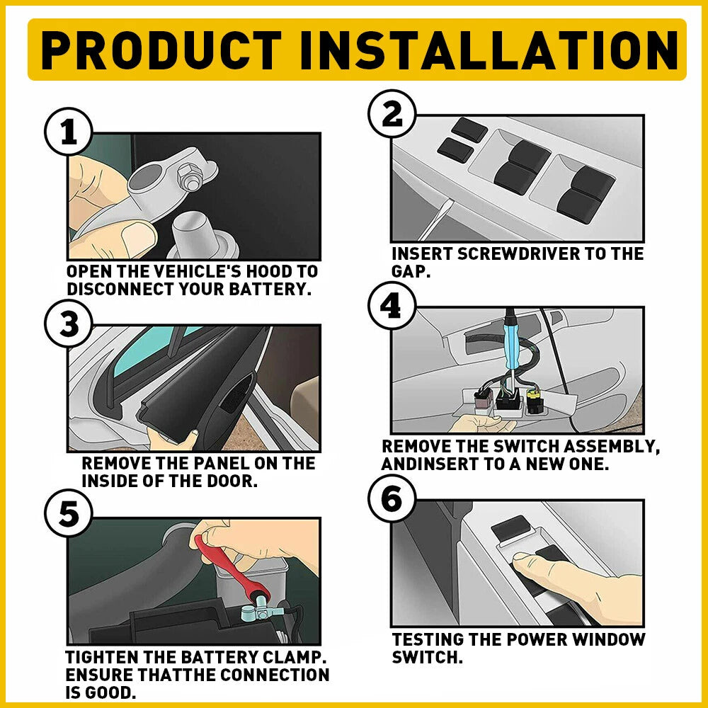 Power Window Switch for Ford F150 F250 (1999–2002) Left Driver Side