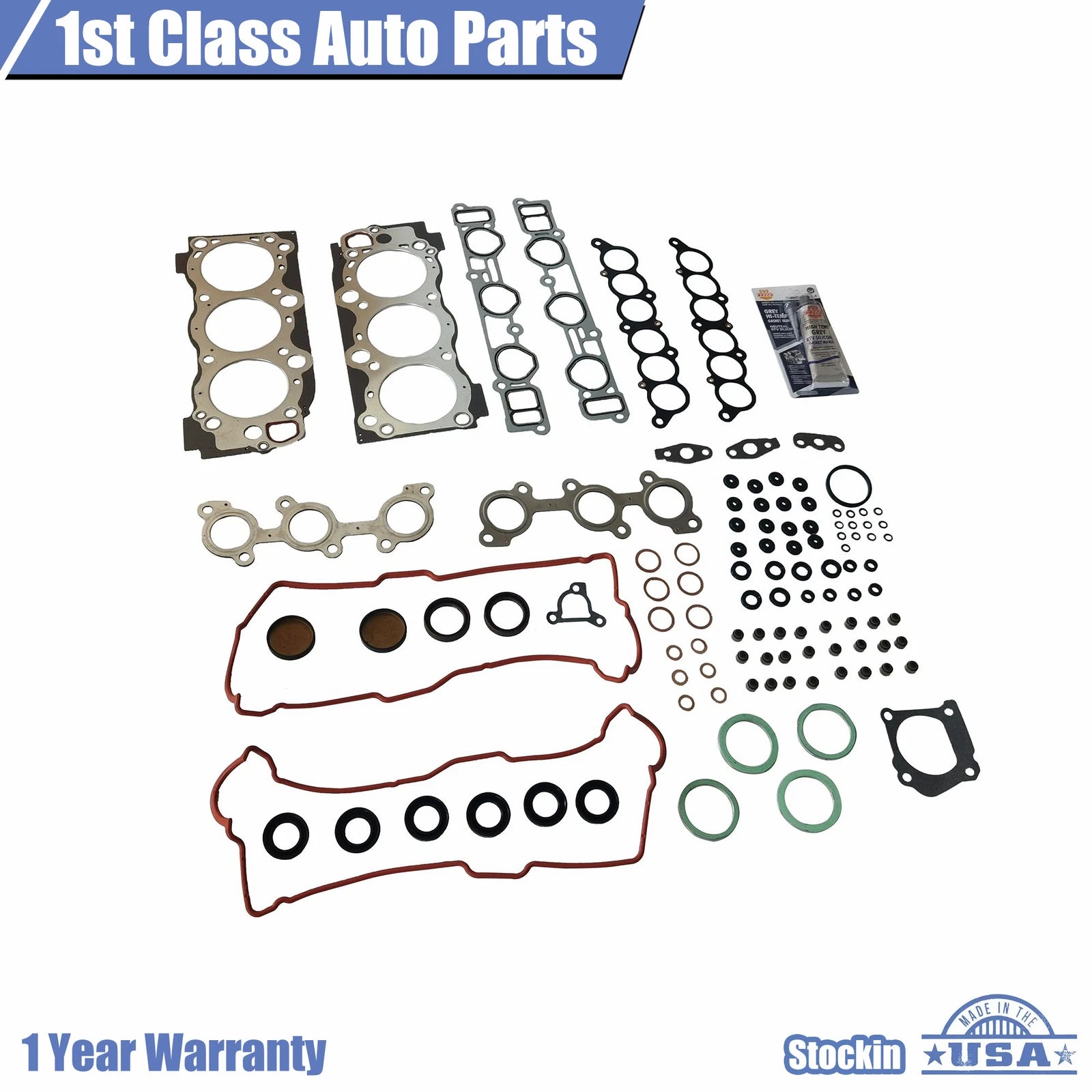 Engine Cylinder Head Gasket Set with 16 Bolts for Toyota Tacoma Tundra (1995–2004)